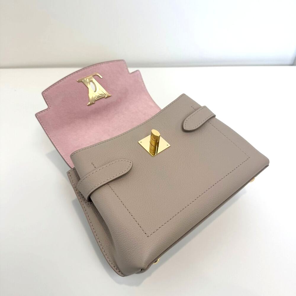 Louis Vuitton Lock Me Ever Greige Leather Mini Bag with Gold LV Hardware Handbag - Picture 11 of 15